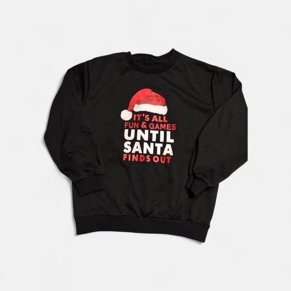SHEIN Other - SHEIN Black Santa Christmas Sweatshirt